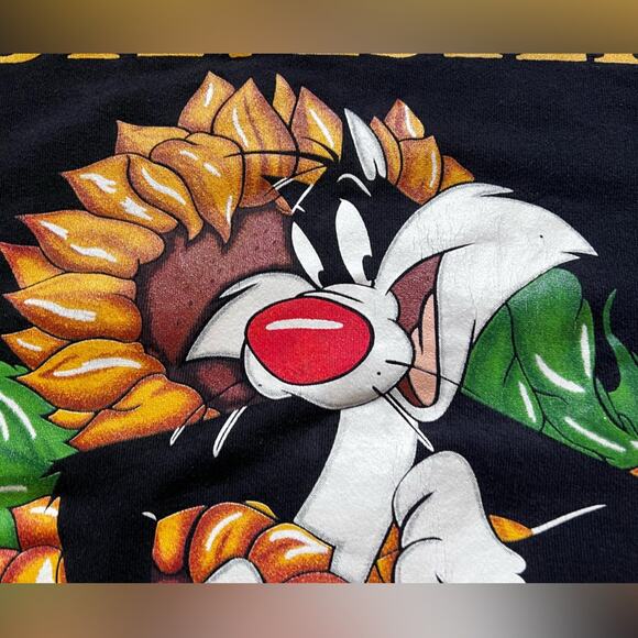 VTG 90's Sylvester Looney Tunes Crewneck Sweatshirt Childhood Nostalgia -Large - Picture 2 of 9